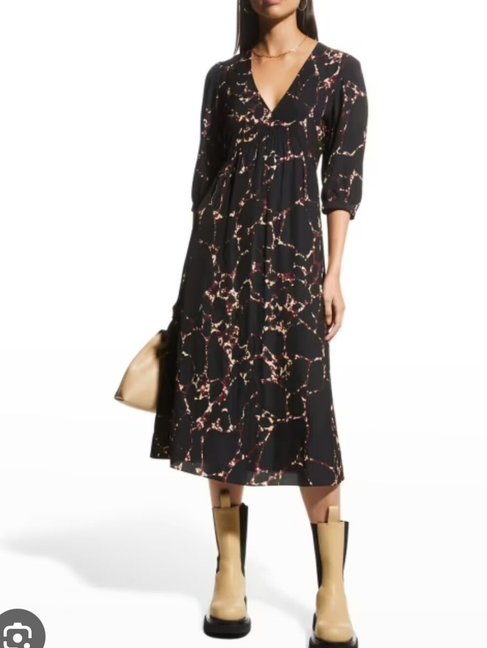 BA&SH Black Midi Dress
